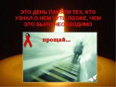 Всемирный день памяти людей, умерших от СПИДа 